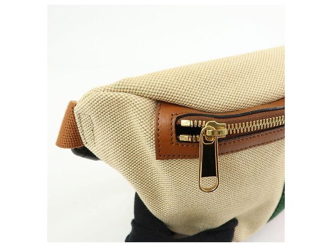 Borsa vita GUCCI Sherry Interlocking G Canvas Leather Beige 575082 - vista 12