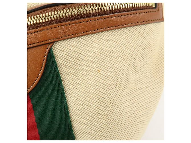 Borsa vita GUCCI Sherry Interlocking G Canvas Leather Beige 575082 - vista 13
