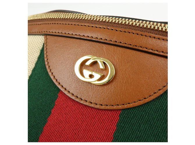 Borsa vita GUCCI Sherry Interlocking G Canvas Leather Beige 575082 - vista 15