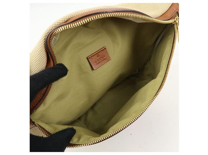 Borsa vita GUCCI Sherry Interlocking G Canvas Leather Beige 575082 - vista 20