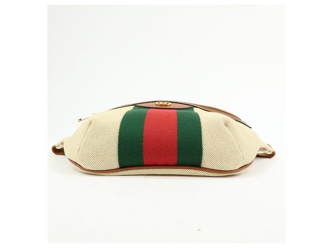 Borsa vita GUCCI Sherry Interlocking G Canvas Leather Beige 575082 - vista 5