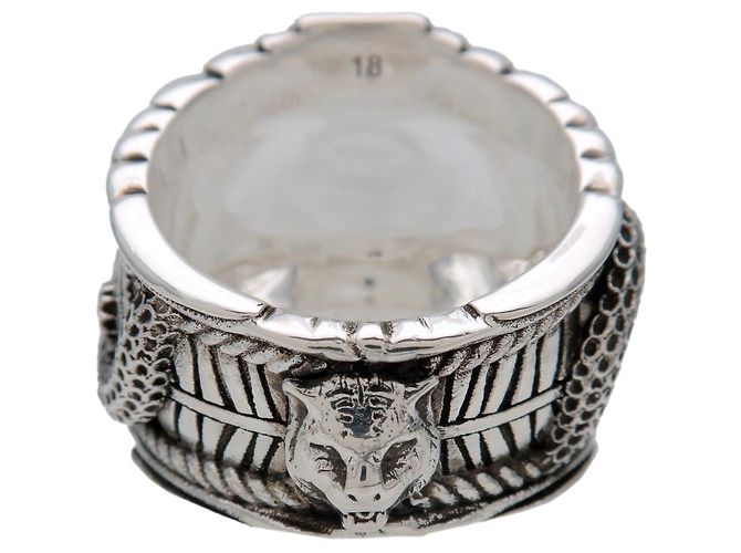 GUCCI Interlocking G Garden Snake Tiger Head Ring SV925 #18 499007 - Ansicht 2