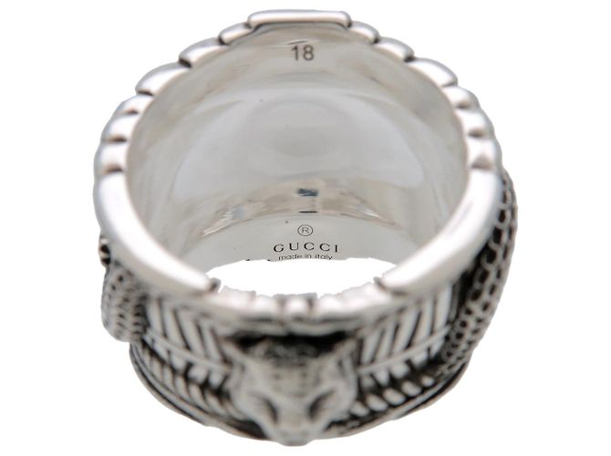 GUCCI Interlocking G Garden Snake Tiger Head Ring SV925 #18 499007 - Ansicht 4
