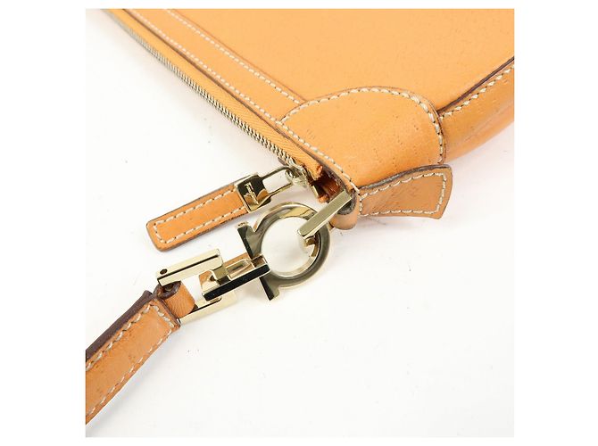 Salvatore Ferragamo Borsa a mano e a tracolla Ferragamo Gancini in pelle Orange - vista 10