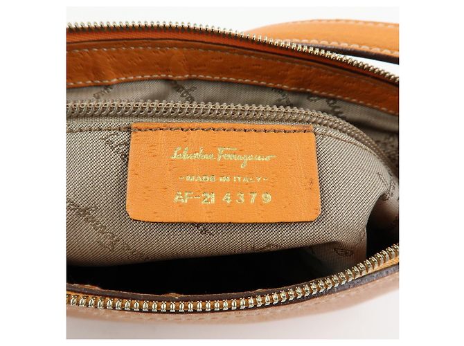 Salvatore Ferragamo Borsa a mano e a tracolla Ferragamo Gancini in pelle Orange - vista 24