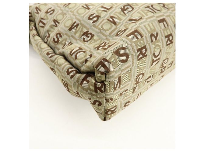 Salvatore Ferragamo Borsa a tracolla Ferragamo Logo Canvas Leather Beige Brown Khaki - vista 12