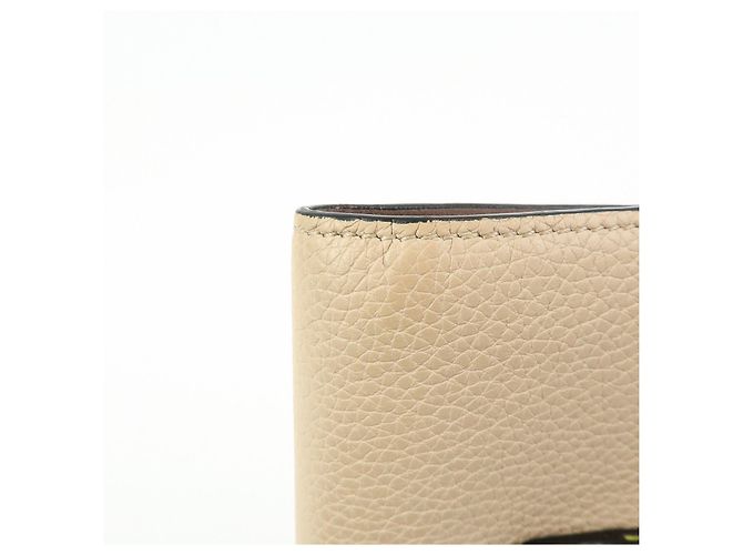 Cartera compacta de piel Anagram LOEWE Beige Yellow - vista 10