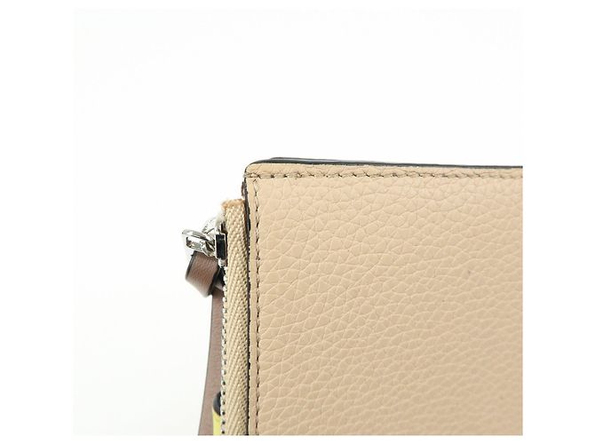 Cartera compacta de piel Anagram LOEWE Beige Yellow - vista 12