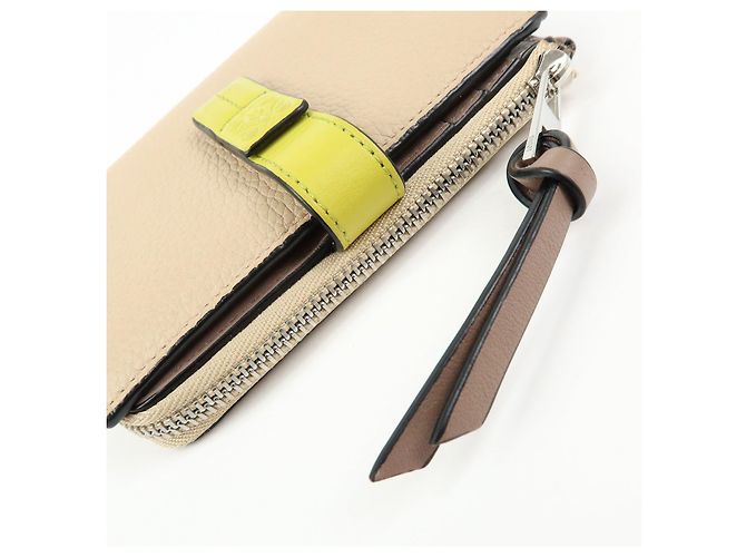Cartera compacta de piel Anagram LOEWE Beige Yellow - vista 14