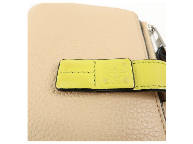 Cartera compacta de piel Anagram LOEWE Beige Yellow - vista 15