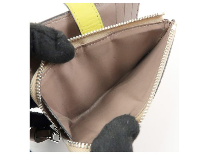 Cartera compacta de piel Anagram LOEWE Beige Yellow - vista 19