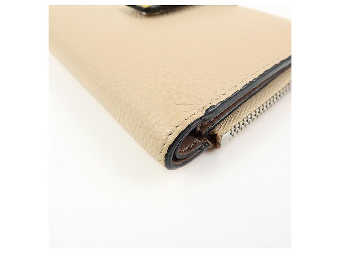 Cartera compacta de piel Anagram LOEWE Beige Yellow - vista 6