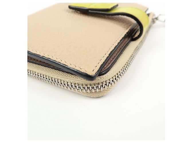 Cartera compacta de piel Anagram LOEWE Beige Yellow - vista 7