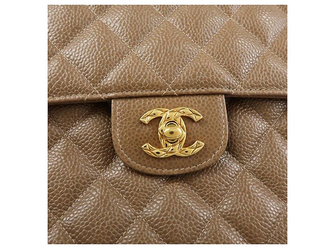 Borsa a spalla con catena CHANEL Matelasse Cavairskin Marrone Chiaro - vista 17