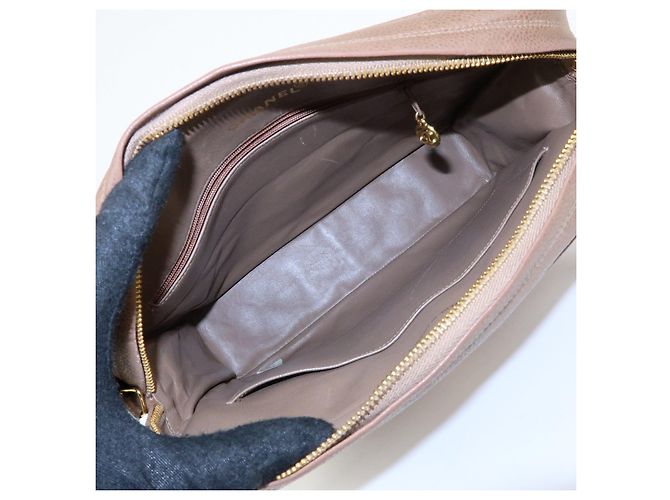 Borsa a spalla con catena CHANEL Matelasse Cavairskin Marrone Chiaro - vista 18
