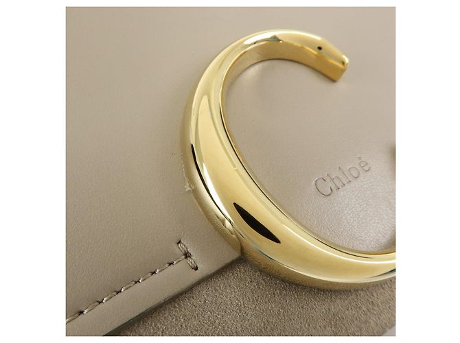 Chloé Chloe Chloe C Borsa a mano 2Way in pelle e camoscio Borsa a tracolla Greige - vista 14