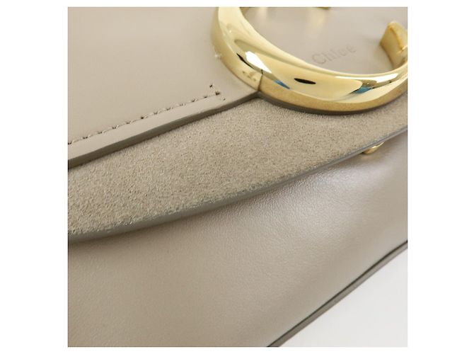 Chloé Chloe Chloe C Borsa a mano 2Way in pelle e camoscio Borsa a tracolla Greige - vista 15