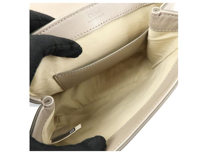 Chloé Chloe Chloe C Borsa a mano 2Way in pelle e camoscio Borsa a tracolla Greige - vista 16