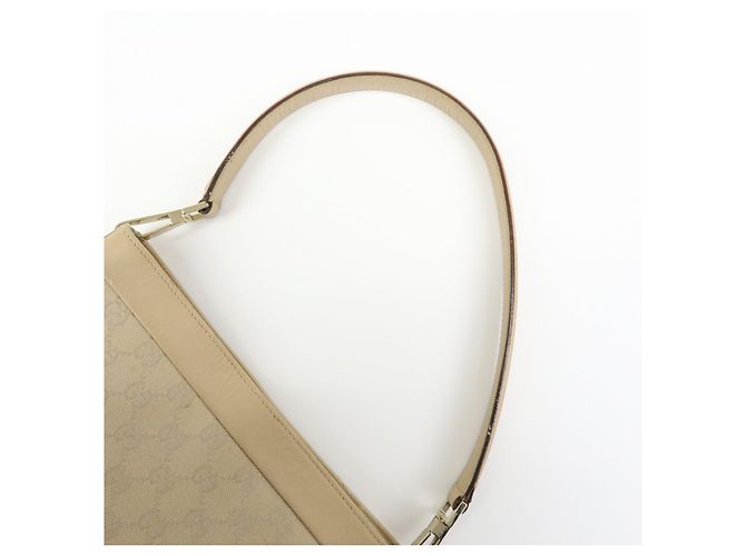 Borsa a tracolla e borsa a mano GUCCI GG Canvas Leather Beige 33900 - vista 6