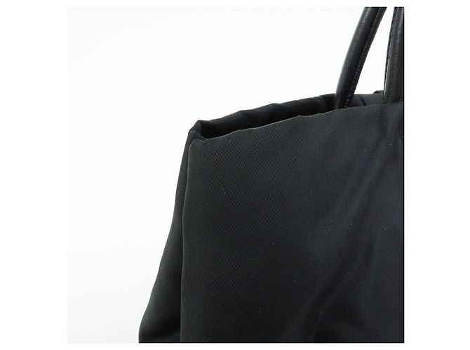 Borsa Tote PRADA in nylon, pelle e nastro Nero BN1601 - vista 15