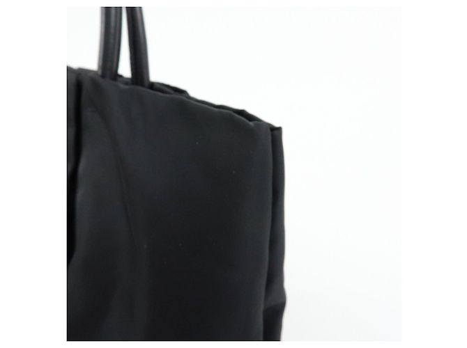 Borsa Tote PRADA in nylon, pelle e nastro Nero BN1601 - vista 16