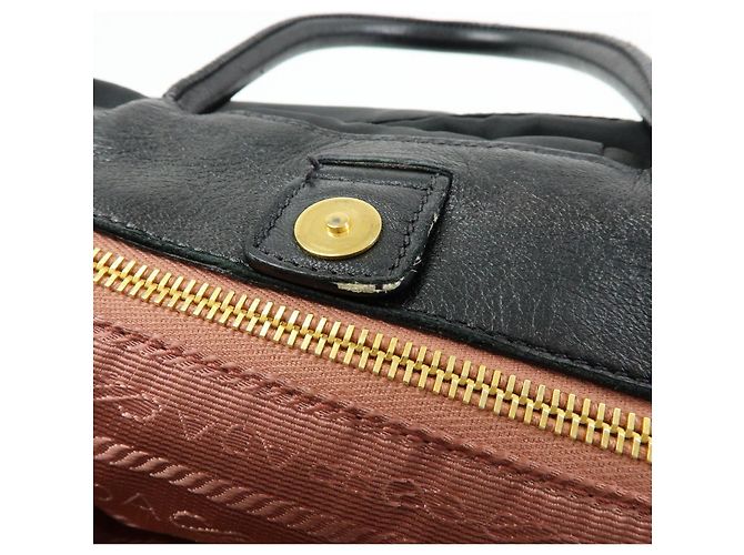 Borsa Tote PRADA in nylon, pelle e nastro Nero BN1601 - vista 18