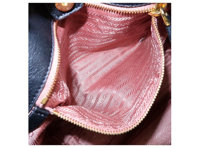 Borsa Tote PRADA in nylon, pelle e nastro Nero BN1601 - vista 20