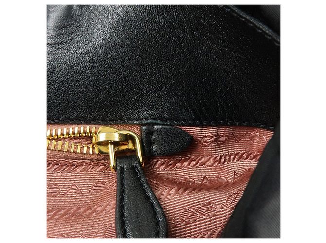 Borsa Tote PRADA in nylon, pelle e nastro Nero BN1601 - vista 23
