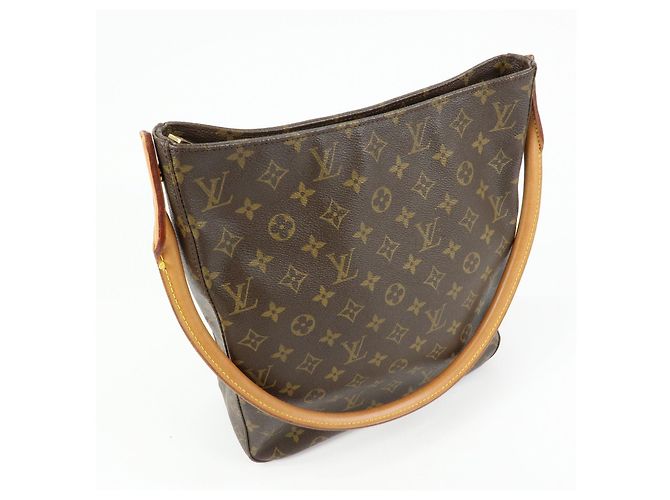 Borsa a tracolla Louis Vuitton Monogram Looping GM Brown M51145 - vista 4