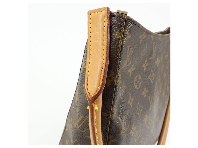 Borsa a tracolla Louis Vuitton Monogram Looping GM Brown M51145 - vista 8