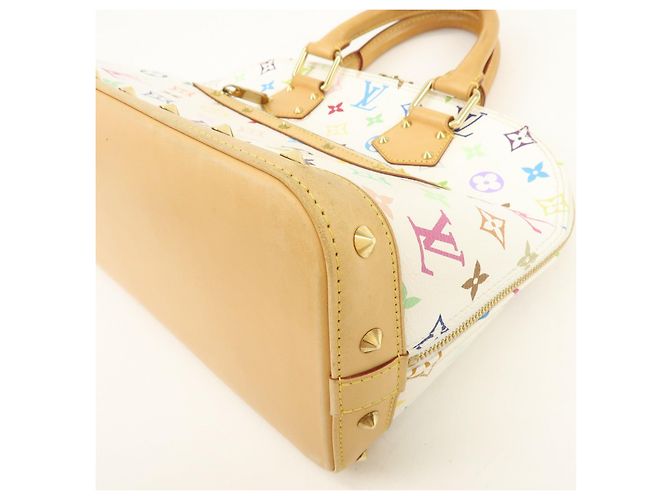 Borsa a mano Louis Vuitton Monogram Multicolor Alma PM Blanc M92647 - vista 11