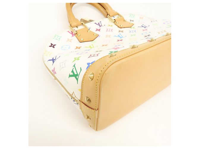 Borsa a mano Louis Vuitton Monogram Multicolor Alma PM Blanc M92647 - vista 12