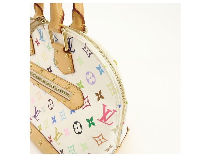 Borsa a mano Louis Vuitton Monogram Multicolor Alma PM Blanc M92647 - vista 13