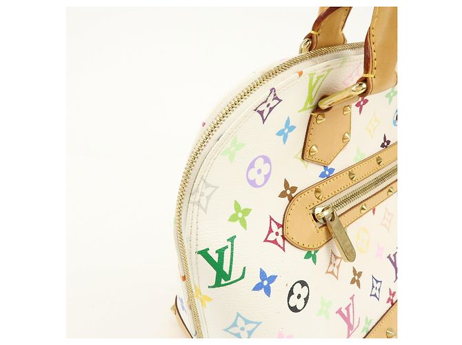 Borsa a mano Louis Vuitton Monogram Multicolor Alma PM Blanc M92647 - vista 14