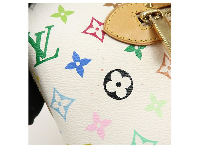 Borsa a mano Louis Vuitton Monogram Multicolor Alma PM Blanc M92647 - vista 18