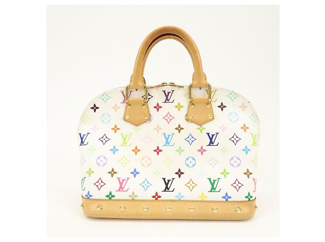 Borsa a mano Louis Vuitton Monogram Multicolor Alma PM Blanc M92647 - vista 2