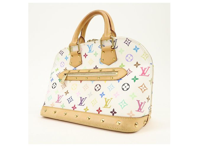Borsa a mano Louis Vuitton Monogram Multicolor Alma PM Blanc M92647 - vista 3