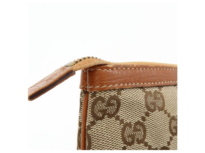 Borsa a mano pochette GUCCI Sherry GG Canvas Leather Beige Camel 152507 - vista 14