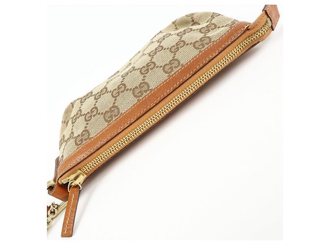 Borsa a mano pochette GUCCI Sherry GG Canvas Leather Beige Camel 152507 - vista 16