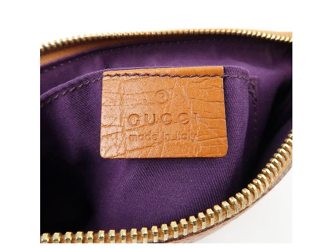 Borsa a mano pochette GUCCI Sherry GG Canvas Leather Beige Camel 152507 - vista 22