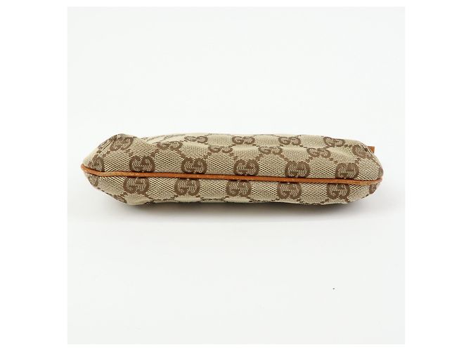 Borsa a mano pochette GUCCI Sherry GG Canvas Leather Beige Camel 152507 - vista 5