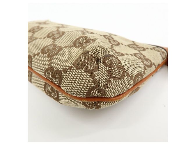 Borsa a mano pochette GUCCI Sherry GG Canvas Leather Beige Camel 152507 - vista 9