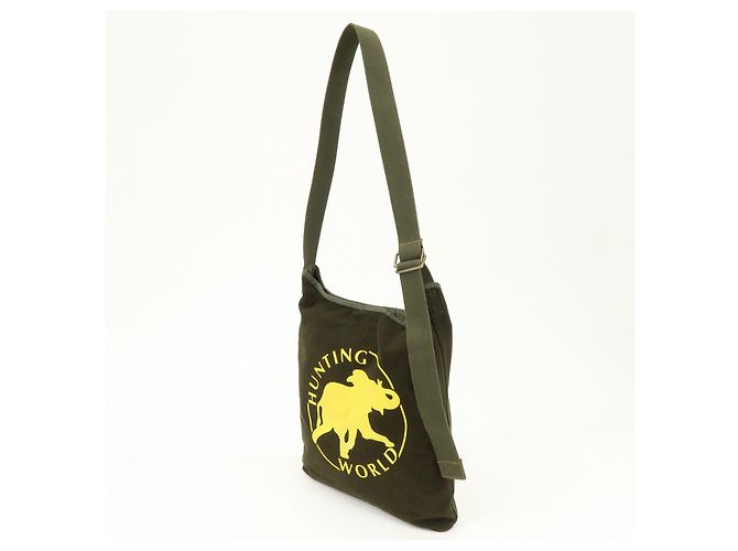 Autre Marque HUNTING WORLD Borsa a tracolla in tela e camoscio Borsa a tracolla Khaki Yellow - vista 3