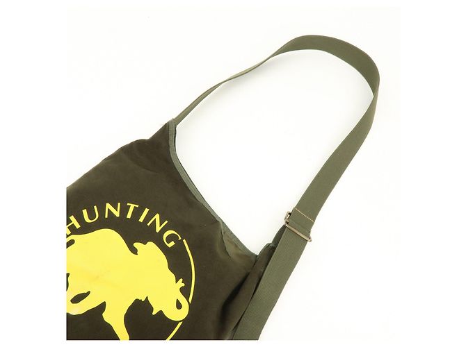 Autre Marque HUNTING WORLD Borsa a tracolla in tela e camoscio Borsa a tracolla Khaki Yellow - vista 6