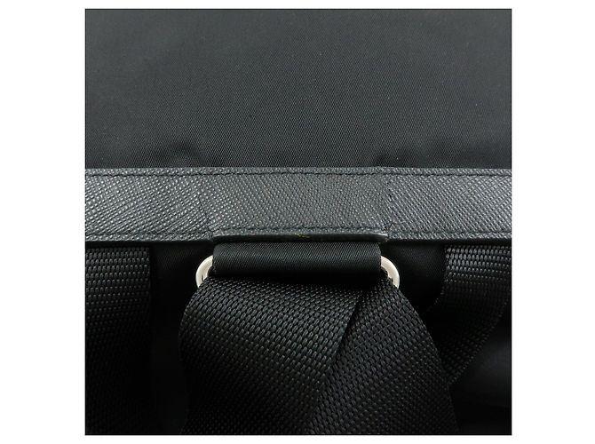 Zaino PRADA in nylon e pelle con logo triangolare Nero 1BZ005 - vista 10