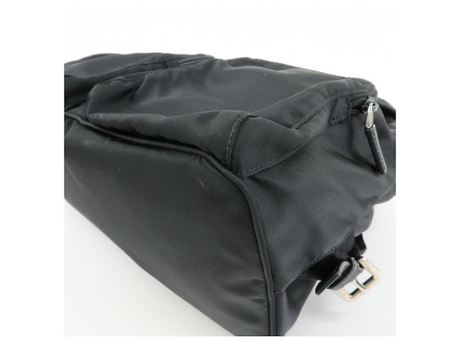 Zaino PRADA in nylon e pelle con logo triangolare Nero 1BZ005 - vista 13