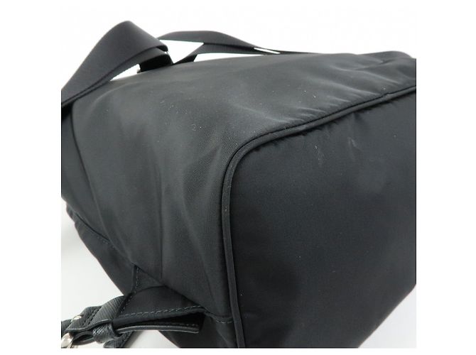 Zaino PRADA in nylon e pelle con logo triangolare Nero 1BZ005 - vista 14