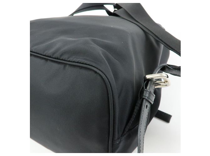 Zaino PRADA in nylon e pelle con logo triangolare Nero 1BZ005 - vista 15