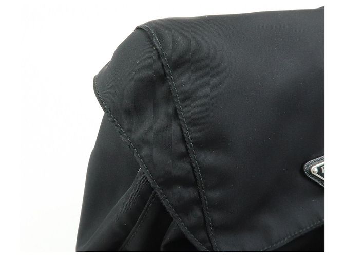 Zaino PRADA in nylon e pelle con logo triangolare Nero 1BZ005 - vista 16