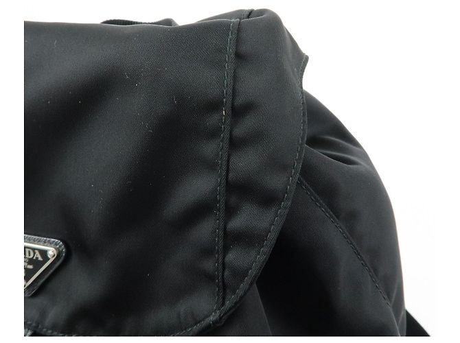 Zaino PRADA in nylon e pelle con logo triangolare Nero 1BZ005 - vista 17